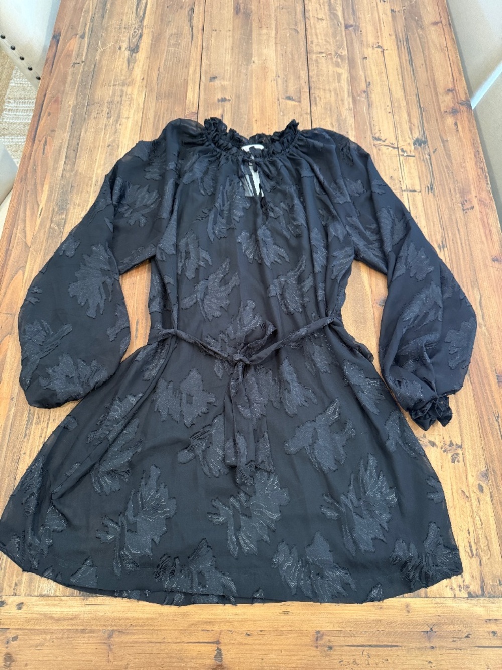 H&M | Sheer Black Floral Dress | Size Medium